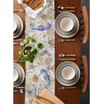 thumbnail image 2 of Table Runner Dresser Scarves 72 Inch Long,Watercolor Marine Seahorse Starfish Linen Dining Table Runners Sailboat Shell on Retro Newspaper Tabletop Scarf for Wedding Holiday Party Kitchen, 2 of 9