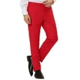 thumbnail image 6 of INSPIRE CHIC Men's Casual Straight Fit Comfort Stretch Flat Front Chino Pants 32 Red, 6 of 8