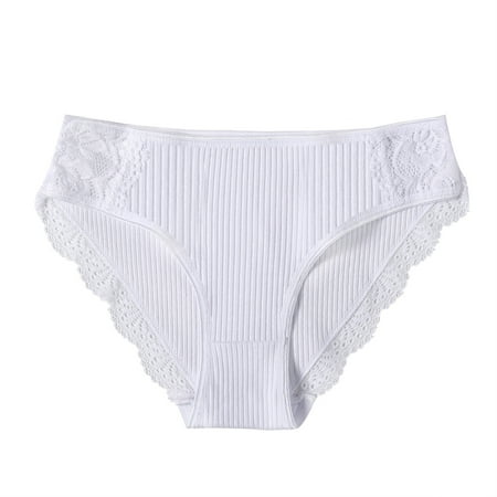 

Women s Briefs Breathable Cotton Hipster Panties Trimmed Bikini Underwear Sexy Underwear Low Rise Ladies Teen Panties Briefs M White