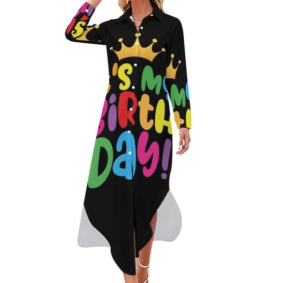 It's My Birthday - Birthday Party Outfit - Birthday Long Sleeved Shirt Dress dress women summer summer dress daily
