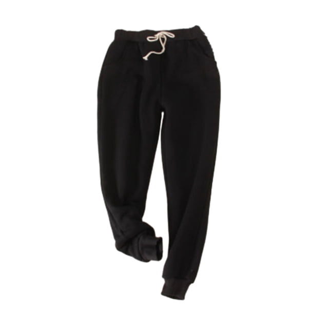 Jumpingount La tela de fibra química experimenta la máxima calidez y comodidad, pantalones de felpa cálidos de invierno, amplia aplicación Prendas para la parte inferior del cuerpo negro SG