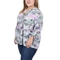 thumbnail image 2 of NY Collection Women's Plus Size Long Roll Tab Sleeve Pintuck Front Blouse, 2 of 4