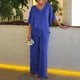 thumbnail image 2 of Traje de dos piezas para mujer: camisa y pantalones de cintura alta, poliéster, elegante/festivo, madre de la novia, tallas grandes, 2 of 5