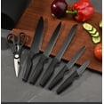 thumbnail image 7 of Knife Set, 7-Piece Kitchen Knife Set with Universal Block - Anti-Rust Chef Knives, Ergonomic Design, Dishwasher Safe (Black), 7 of 7