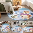 thumbnail image 5 of Round Rugs 3.3Ft, Winter Dog Round Area Rug Washable Indoor Throw Carpet, Cute Cat Snowman Snowflake Soft Non Slip Circle Rug for Laundry Room Patio Home Decor Aesthetic, 5 of 8