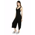 thumbnail image 6 of MeMoi Women's V-Neck Luxe Rib Fitted Capri Style Romper - Womens - Female, XL, Black, 6 of 6