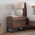 thumbnail image 4 of WAMPAT Table d'Appoint Moderne, 2 Tiroirs, Petite Table d'Appoint pour Petit Espace, Table de Chevet en Bois, Rangement de Chevet pour Salon, Chambre, Brun Rustique, 4 of 8
