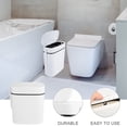 thumbnail image 4 of Papelera de baño con portaescobillas, papelera rectangular delgada para inodoro, 4 of 6