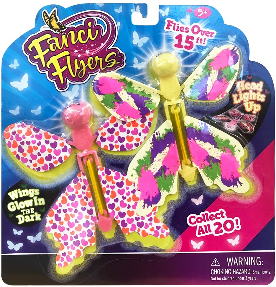 Fanci Flyers Flying Butterfly 2 Pack Rubber Band Powered Butterfly Wind