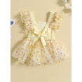 thumbnail image 3 of Bagilaanoe Newborn Baby Girl Rompers Dress Flower Print Fly Sleeve Bodysuit 6M 12M 18M 24M Infant Summer Tulle Patchwork Dress, 3 of 9