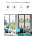 thumbnail image 4 of Window Privacy Film Teal Eucalyptus Leaves Stained Glass Window Film Decorative Sun Block Window Cover Rustic Vase Birds Window Clings Static Adhesive Sticker for Bathroom 23.6"x78.7", 4 of 7
