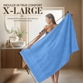 thumbnail image 5 of Dan River Bath Sheet 2 pack 35x70 in Quick Drying Oversized Soft Absorbent Cotton Towel - Medium Blue, 5 of 9