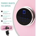 thumbnail image 5 of Supteron 1.2 CU.FT Safe Box with Biometric Fingerprint Touch Screen and Digital Virtual Password, Steel Safe with Fireproof Bag & 2 Keys for Storing Cash, Jewelry, Documents in Home & Office(Pink), 5 of 7