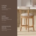 thumbnail image 2 of Maven Lane Alexander Counter Stool, Weathered Oak Finish w/ Avanti Bone Vegan Leather, 2 of 6