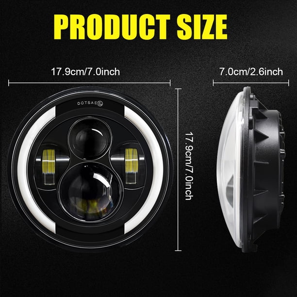 Faro LED De 7 Pulgadas Con DRL Y Proyectores Para Road King Electra Glide – Blanco Frío 6000K