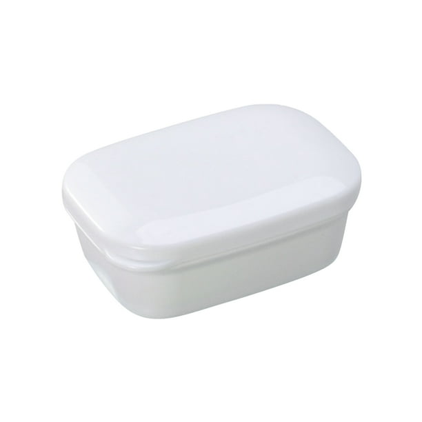 Jabonera portátil impermeable con tapa y escurridor ranurado, ligera, con tapa, ideal para baño, ducha, hogar, exteriores y viajes (blanco)