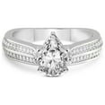 thumbnail image 3 of 1 Carat IGI Certified Pear Shape Lab Grown Diamond Engagement Ring | 14K White Gold | Sandra Side Stone Lab Diamond Ring | FG-VS1-VS2 Quality Friendly Diamonds, 3 of 5