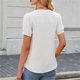 thumbnail image 5 of Tops de Color Sólido para Mujeres Manga Corta V-Cuello Correa Suéter Casual Top 95% Poliéster 5% Spandex, Nueva Blusa de Moda para el Uso Diario, 5 of 8