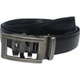 thumbnail image 3 of Marshal Men's Genuine Leather Ratchet Dress Belt With Automatic Buckle Black Buckle8, 56", 3 of 9