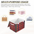thumbnail image 6 of Yayeee Collapsible Cube Storage Bin with Lid Fabric Closet Decorative Basket with Handles, Red and Blue Pattern, 6 of 7