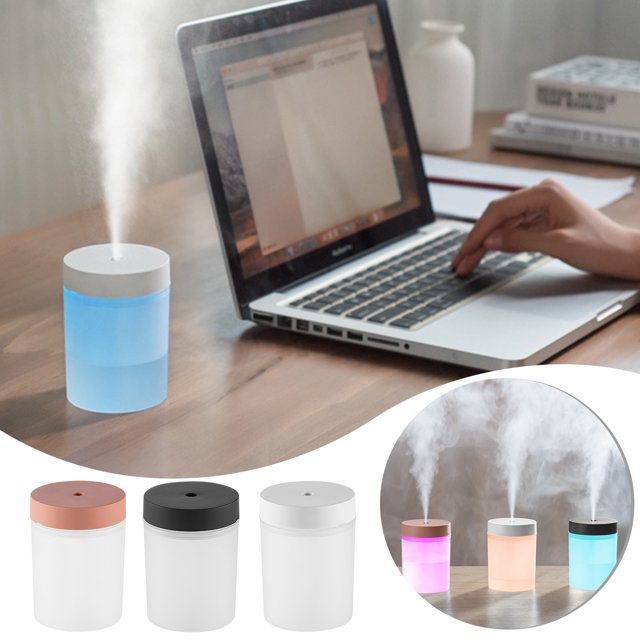 Cagogo 3Pcs USB Humidifier, Colorful LED Night Light and Aromatherapy Diffuser, Mini for Car Office Desk, Portable Humidification for Dry Air Skin Care, Personal Cool Mist Humidifier Gift