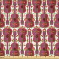 thumbnail image 2 of Ambesonne Musical Fabric by the Yard Microfiber, Cartoon Mexican Guitars, 5 Yards, Dark Pink and Vermilion, 2 of 2