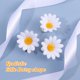 thumbnail image 5 of Lurrose - 10 pinzas para el pelo con diseño de margaritas y girasoles para damas y niñas (blanco), 5 of 5