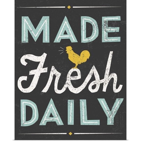 Great BIG Canvas | Rolled Michael Mullan Poster Print entitled Retro Diner - Made Fresh Daily