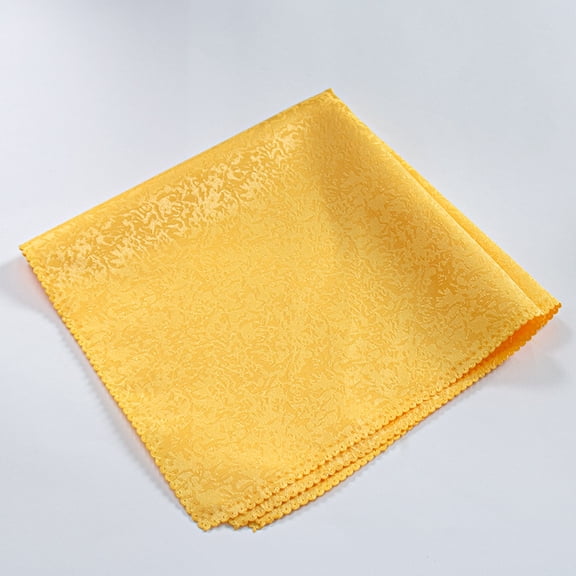 Namzi Jacquard Fabric Dinner Napkins 48x48cm Wedding Banquet Party Square Cloth Napkins, Elegant Satin-Like Table Napkins, 4-Piece,Style C,Yellow