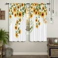thumbnail image 3 of Sunflower Country Kitchen Curtains Rod Pocket Rustic Yellow Floral Farmhouse Small Cafe Tier Curtains Vintage Wood Barn Retro Window Treatment Drapes Home Decor(27.5W X 39L Inch 2 Panels), 3 of 6