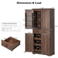 thumbnail image 2 of Harper & Bright Designs Farmhouse Kitchen Pantry Cabinet with Shelves and Door, Freestanding Cupboard Storage Cabinet with 2 Drawers and 3 Pull Out Cabinet Organizers, Brown, 2 of 17