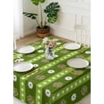 thumbnail image 3 of Saint Patrick's Day Suqare Tablecloth - 54 x 54 Inch, Green Rainbow Lucky Clovers Striped Waterproof & StainResistant Tablecloth, Washable Oil-proof Table Cover for Dining/Party/Wedding/Buffet, 3 of 9