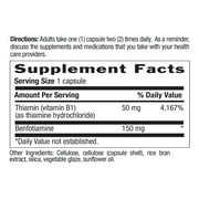 Country Life Benfotiamine 150mg with Thiamin, 60 Vegan Capsules | Provides 50 mg of Thiamin per serving for daily support; certified vegan and gluten free