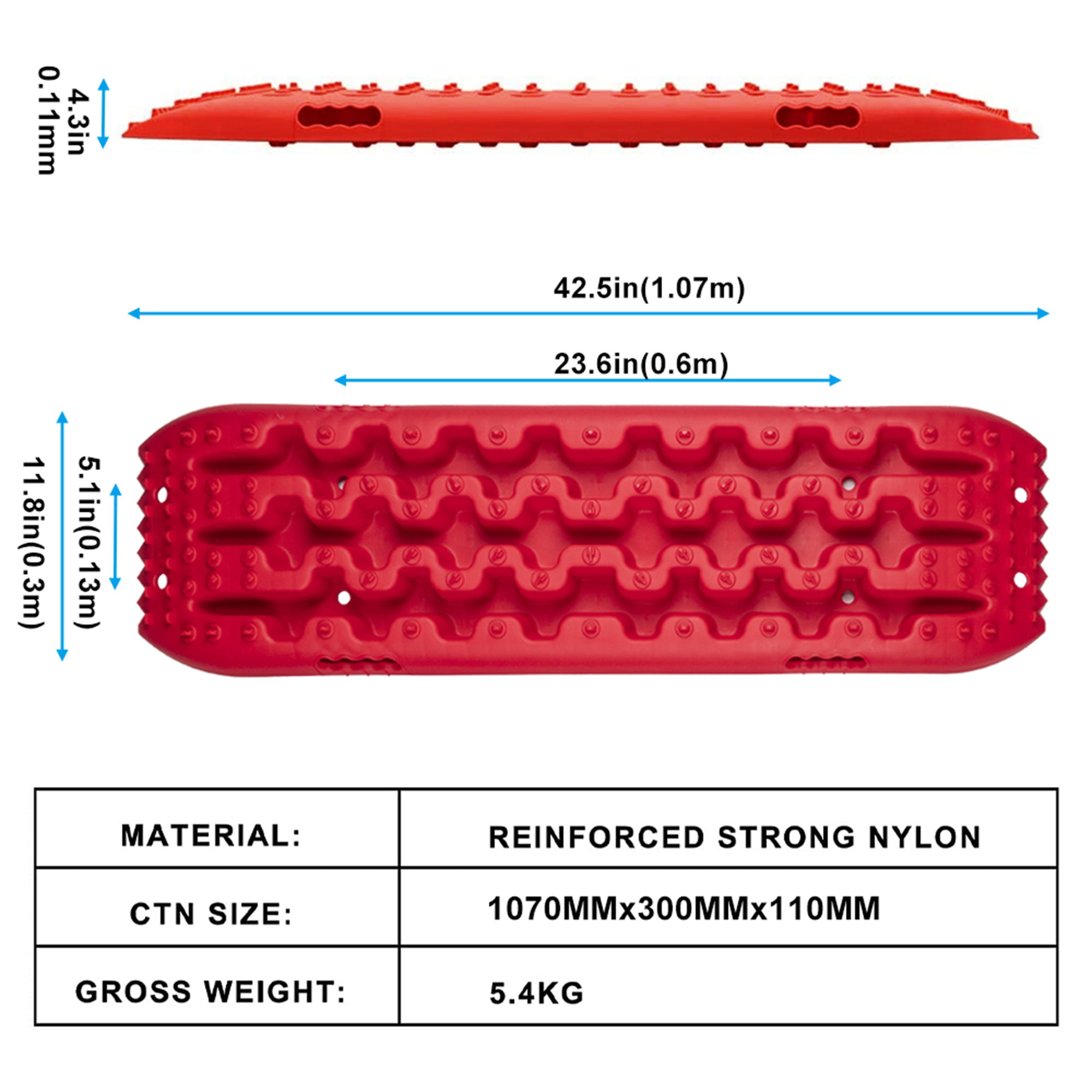 RUGCEL WINCH Quick Recovery Emergency 4 Wheel Drive Tire Traction Board Mats,Red,  1 Piece - Kroger