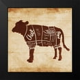 thumbnail image 2 of OnRei 12x12 Black Modern Framed Museum Art Print Titled - Cow Cut, 2 of 5