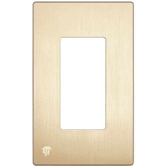 ENERLITES Elite Series Screwless Decorator Wall Plate, Child Safe Outlet Cover, Size 1-Gang, Unbreakable Polycarbonate Thermoplastic, Brushed Gold