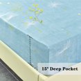thumbnail image 4 of TRAHOO-Blue Floral Print Sheet Set Queen, 4 Piece Brushed Microfiber Sheets Extra Deep Pocket, Ultra Soft Bedding Sheets, 4 of 4