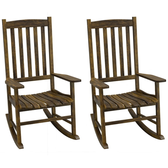 LINJH 2PCS Poly Wide Rocker Chair with 400bs Weight CapacityWeather Resistant Natural
