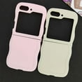 thumbnail image 5 of Compatible with Samsung Galaxy Z Flip5 Cute Case Wave Frame Frosted TPU Soft Slim Shockproof Protection Cover for Women Girls-White, 5 of 8