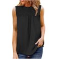 thumbnail image 2 of sovlvnd Women's Fashionable Plus Size Casual Camisole Chiffon Round-Neck Solid Color Pullover Sleeveless Vest Blouse T-shirt Tops for Women, 2 of 6