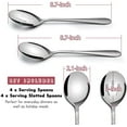 thumbnail image 2 of Hammered Serving Spoons, 8-Piece Metal Serving Utensils Set - Solid Spoon x 4, Slotted Spoon x 4, Stainless Steel Hostess Tablespoons Set Serve for Catering Buffet Party Kitchen Restaurant, 2 of 9