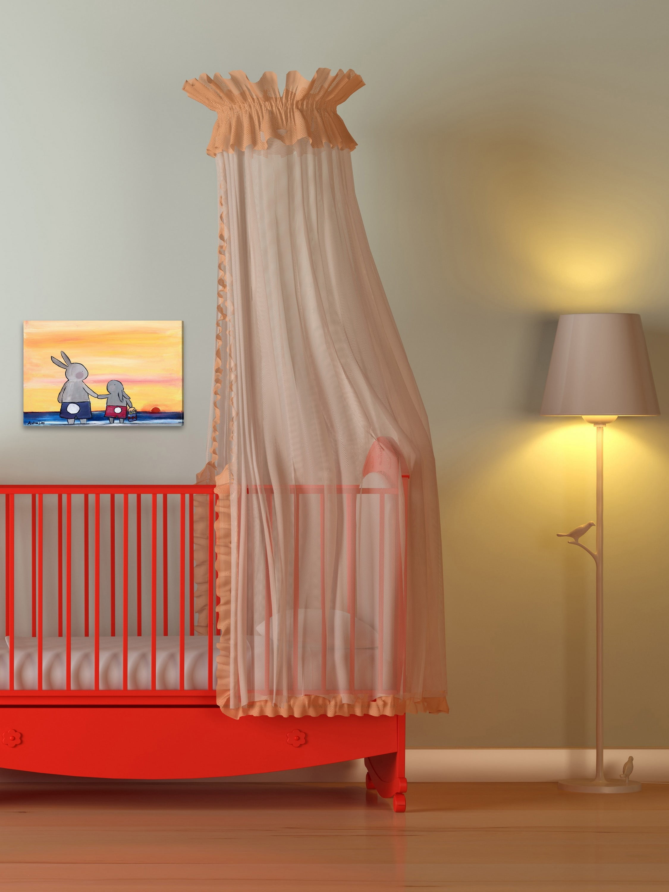 "Andrea Beach Bunnies" Painting Print on Wrapped Canvas