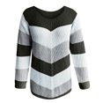 thumbnail image 4 of Blusa de suéter de color sólido con cremallera de manga larga con cuello en V clásico para mujer Pompotops gfhjh5356, 4 of 4
