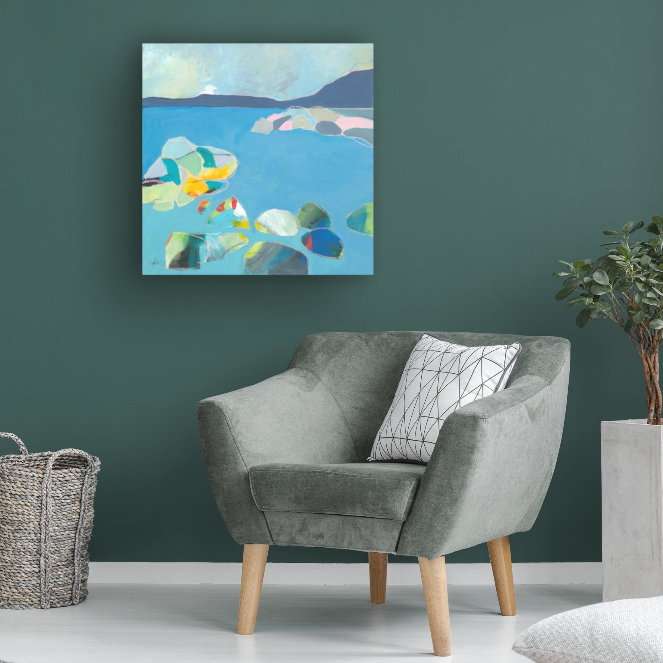 Canvas Wall Art - Jan Weiss 'Sand Harbor Lake Tahoe 4' Wall Art for Living Room, Bedroom, or Office Décor by Trademark Fine Art - 24 x 24 Inches