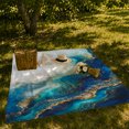thumbnail image 7 of YShenghong Blue Turquoise And Gold Flowing Abstract Forms Printed Flannel Blanket, 7 of 7