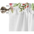 thumbnail image 5 of 3 Piece Pink Poppy Flower Leaf Kitchen Curtains, Tier and Valance Rod Pocket Window Curtains Set Butterfly Floral Plant Cafe Curtains for Kitchen Valances Window Treatment 54X18in+27x36in×2, 5 of 5