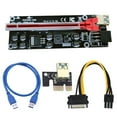 thumbnail image 1 of pitrice PCI-E 1x to 6x Powered USB3.0 Extender Card Board Portable Mini Mining Adapter LED Light Equipment Accessories Miner Red Slot Blue Cable 1Set, 1 of 6