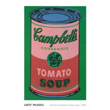 Colored Campbells Soup Can 1965 Poster Print by Andy Warhol (24 x