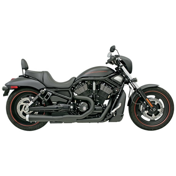 Bassani Road Rage Short 12" Megaphone Black 2-into-1 Exhaust System (1V22JB)