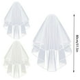 thumbnail image 3 of Hontri Heardband in Sale, Bridal Wedding Veil Women's Simple Short Wedding Bride with Comb Bridal Shower Hen Party Costume Halloween Girls Priority 1*Veil White, 3 of 9
